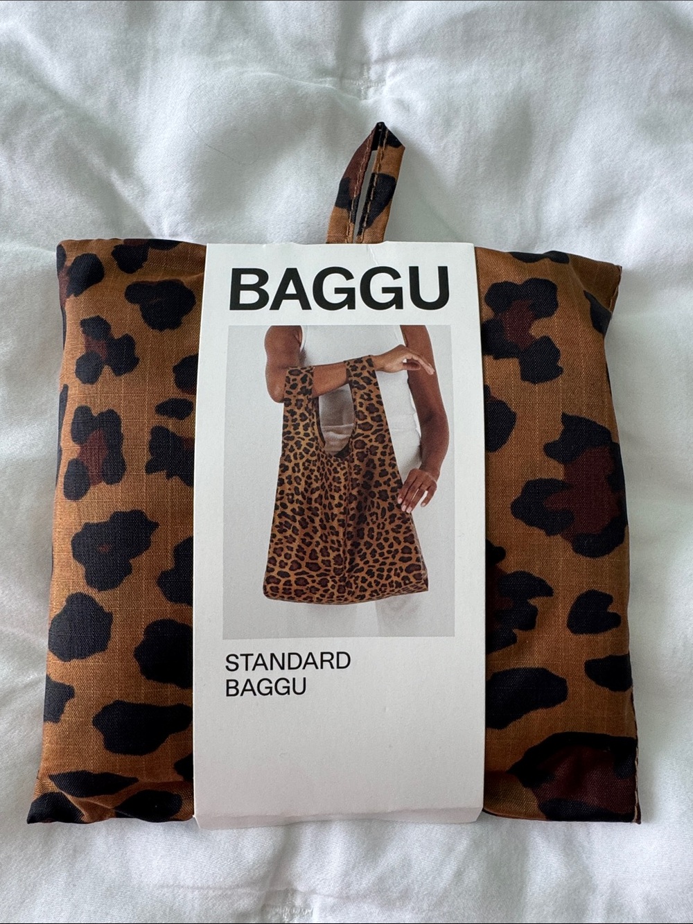 BAGGU Leopard Print Standard Tote — Brown and Black